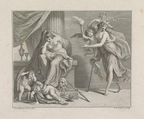 Francesco Bartolozzi RA Medea looking at her two Children, one of whom she has Murdered with a Dagger