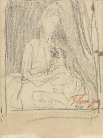 unknown artist Woman with Dog in Lap?