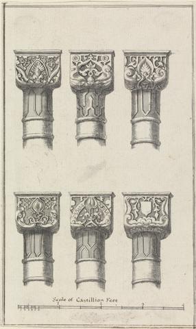 Henry Swinburne Six Capitals of Columns in the Court of Lions in the Alambra of Granada