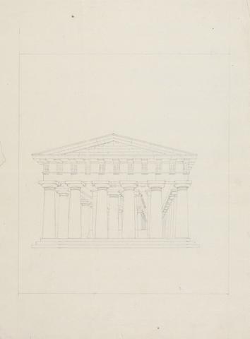 James Bruce Elevation of the Front of the 1st temple fronting the sea