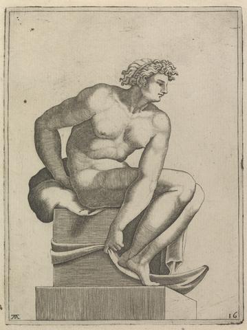 Male Nude from Panel of "Creation of Eve"