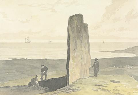William Daniell Druidical Stone at Strather, near Barvas, Isle of Lewis