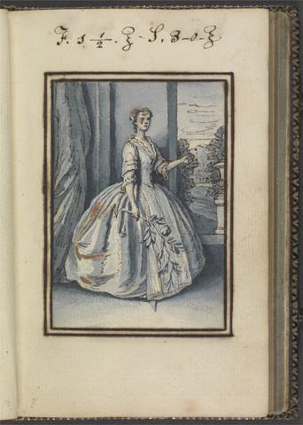 Thomas Bardwell Full-length Portrait, Woman Standing, Holding a Branch
