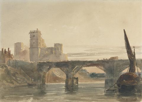 Peter DeWint Chepstow Castle from the Bridge