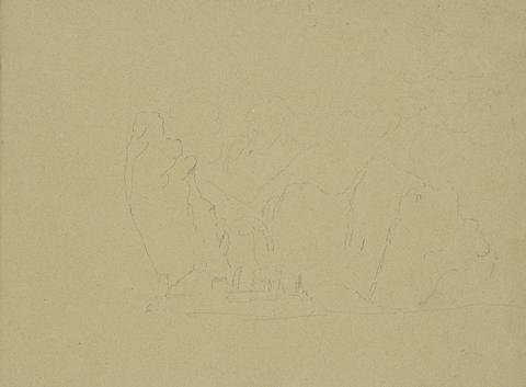 William Brockedon recto: Sketch of Mountains