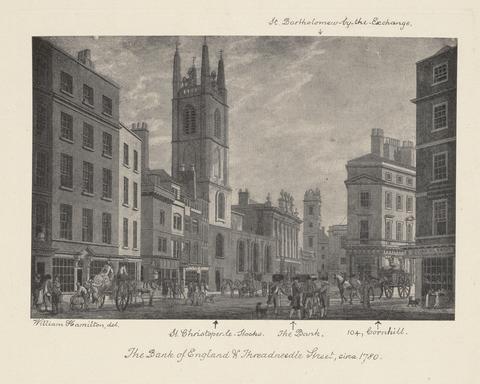 unknown artist The Bank of England and Threadneedle Street, circa 1780