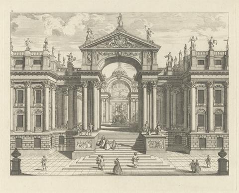 Jacob Bonneau One of six perspective designs for the Concave Mirror and engraved mirrors in Vauxhall Gardens