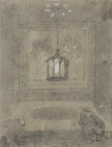 An Underground Shrine with Two Figures Kneeling before a Pieta