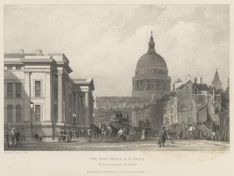 George Cooke The Post Office & St. Paul's, from St. Martin's Le Grand