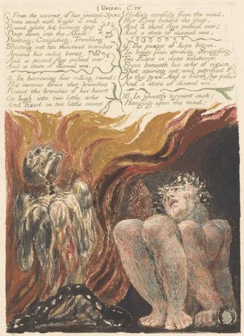 William Blake The First Book of Urizen, Plate 10, "7. From the caverns of his jointed spine . . . ." (Bentley 11)