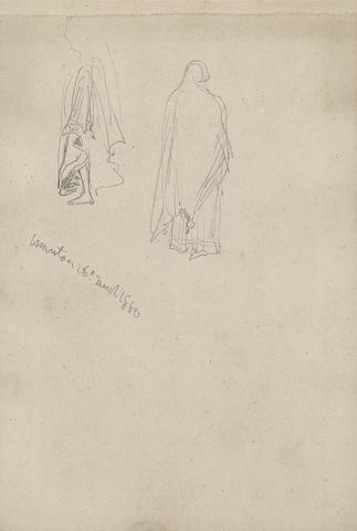 William Simpson Sketch of Two Female Figures, Amritsar, 26 March 1860