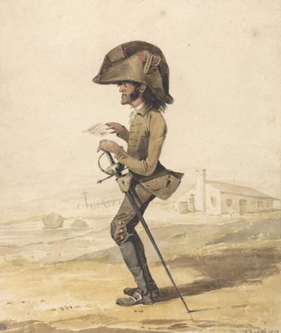 Denis Dighton Caricature of a French military officer