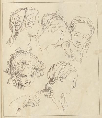 Hamlet Winstanley Sketches of Various Female Heads, October 24, 1716