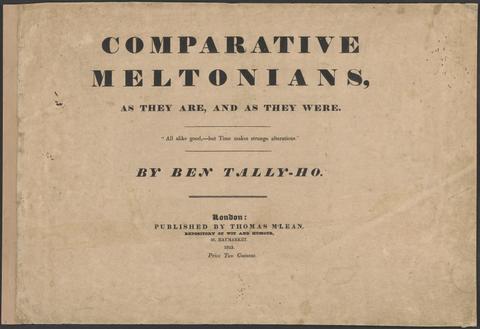 Comparative Meltonians, as they Are, and as they Were: A Meltonian as he was