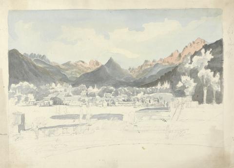 unknown artist Town with Mountainous Landscape