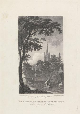 Thomas Medland The Church of Stratford Upon Avon. taken from the Water
