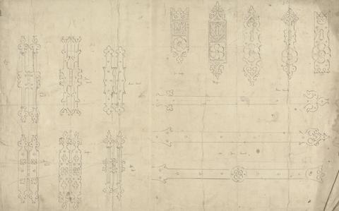 Augustus Welby Northmore Pugin Designs for Gothic Hinges, Keyplates and Doorstraps