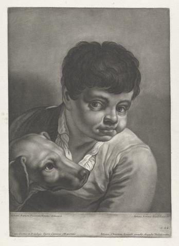 Johann Lorenz Haid Portrait of Boy and Dog