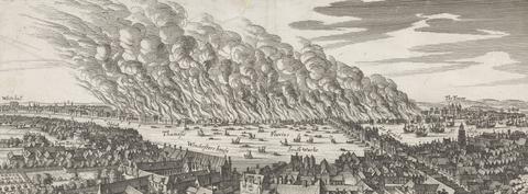 unknown artist General View of London during the Great Fire 1666