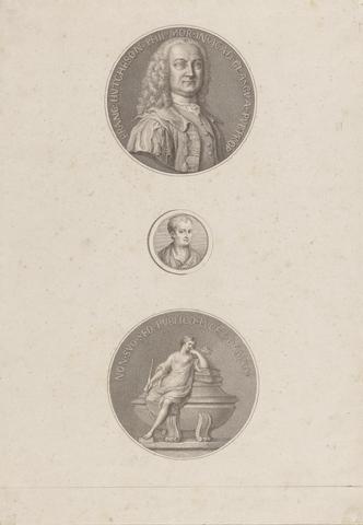 Medalian Design Of Francis Hutchenson, A Philosopher (Above) and Laurence Natter, A Medalist (Center)