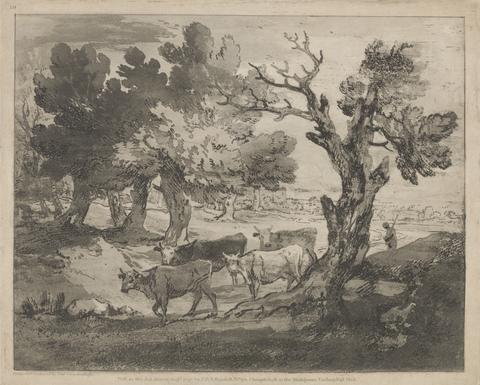 Thomas Gainsborough RA Wooded Landscape with Herdsman and Cows