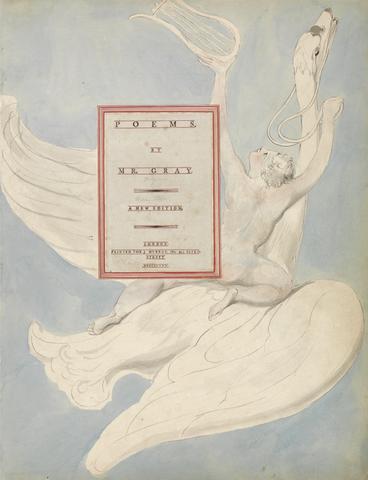 William Blake The Poems of Thomas Gray, Design 1, "The Pindaric Genius Receiving His Lyre"