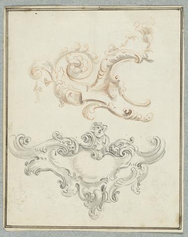 Design for a Cartouche with Putto