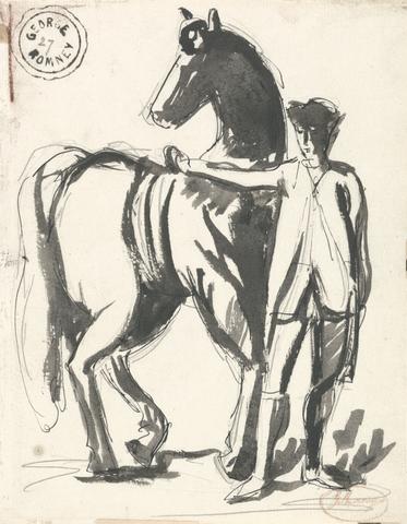 unknown artist John Curwen, Esq. standing by a horse