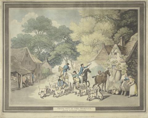 Thomas Rowlandson Fox-hunting [set of four]: 1.Going Out in the Morning. / Scene near Windsor Forest