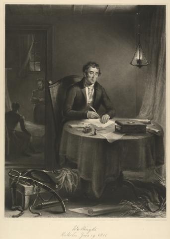 Frederick Bromley Arthur Wellesley, first Duke of Wellington, Writing the Waterloo Despatch