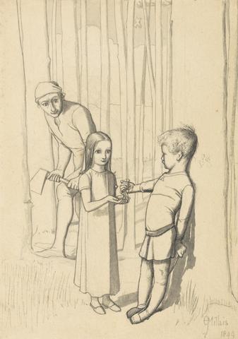 Sir John Everett Millais Study for The Woodman's Daughter
