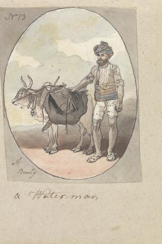 Robert Mabon A Waterman with his Ox or Bullock
