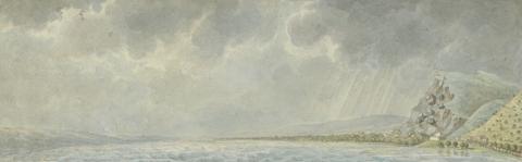 Willey Reveley Views in the Levant: Stormy Landscape with Rockfall at Right, Viewed From the Sea