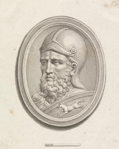 Francesco Bartolozzi RA Medallion: Head of a Helmeted Warrior with a Shield decorated with a Horse
