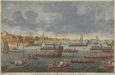 unknown artist A View of Gravesend in Kent, with Troops Passing the Thames to Tilbury Fort