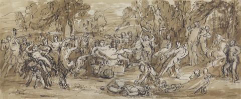 Robert Smirke Figure Study of a Bacchanalia Celebration in a Wooded Landscape