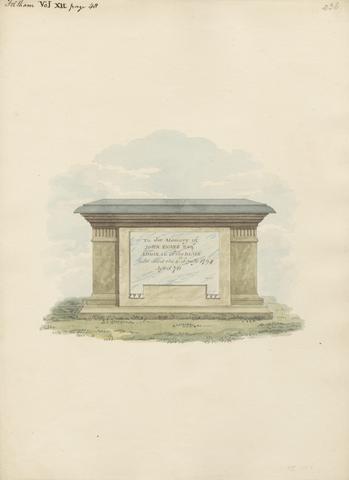Daniel Lysons Tomb of John Evans from Feltham Church