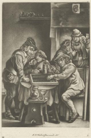 Johann Jacobus Haid Men Playing Backgammon