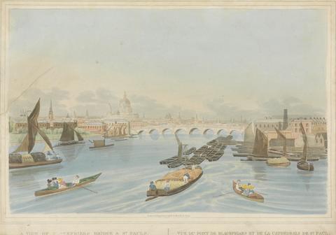 Robert Havell A View of Blackfriars Bridge and St. Pauls