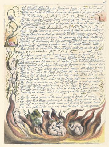 William Blake America. A Prophecy, Plate 17, "On Albions Angels...."
