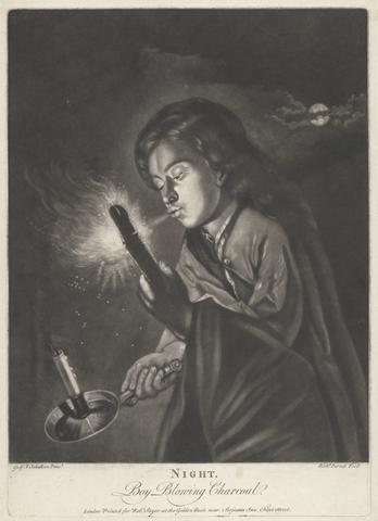 Richard Purcell Night - Boy blowing Charcoal