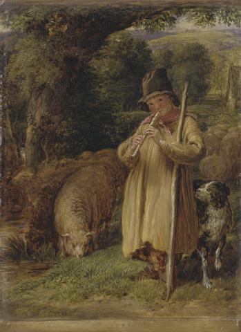 John Linnell Shepherd Boy Playing a Flute