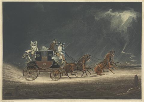 Richard Gilson Reeve The Mail Coach in a Thunder Storm on Newmarket Heath