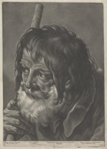 Johann Lorenz Haid Portrait of a Man with a Staff