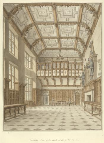 John Buckler FSA Interior View of the Hall at Hatfield House