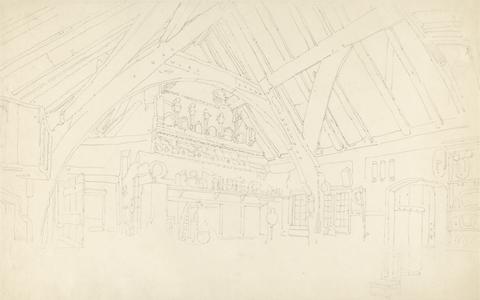 Thomas Girtin Stokesay Castle: Interior of a Raftered Hall