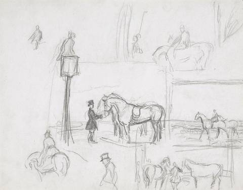 Sir Alfred J. Munnings Groom with a Horse and Various Horse Studies