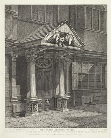 John Thomas Smith S.E. View of the Porch of an Old House in Hanover Court near Grub Street
