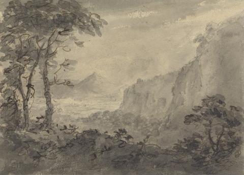 Rev. William Gilpin Mountainous Landscape with Trees - High Crags to the Right