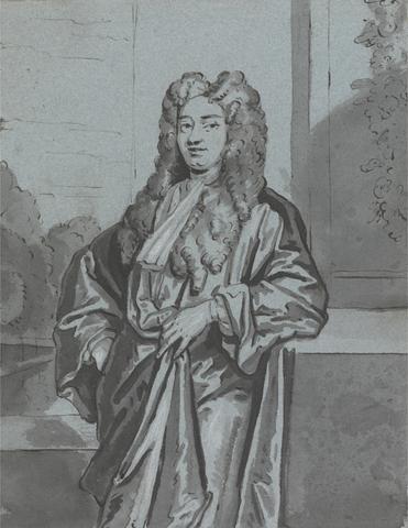 Edward Byng A Gentleman or A Cleric wearing a Long Gown and Bands